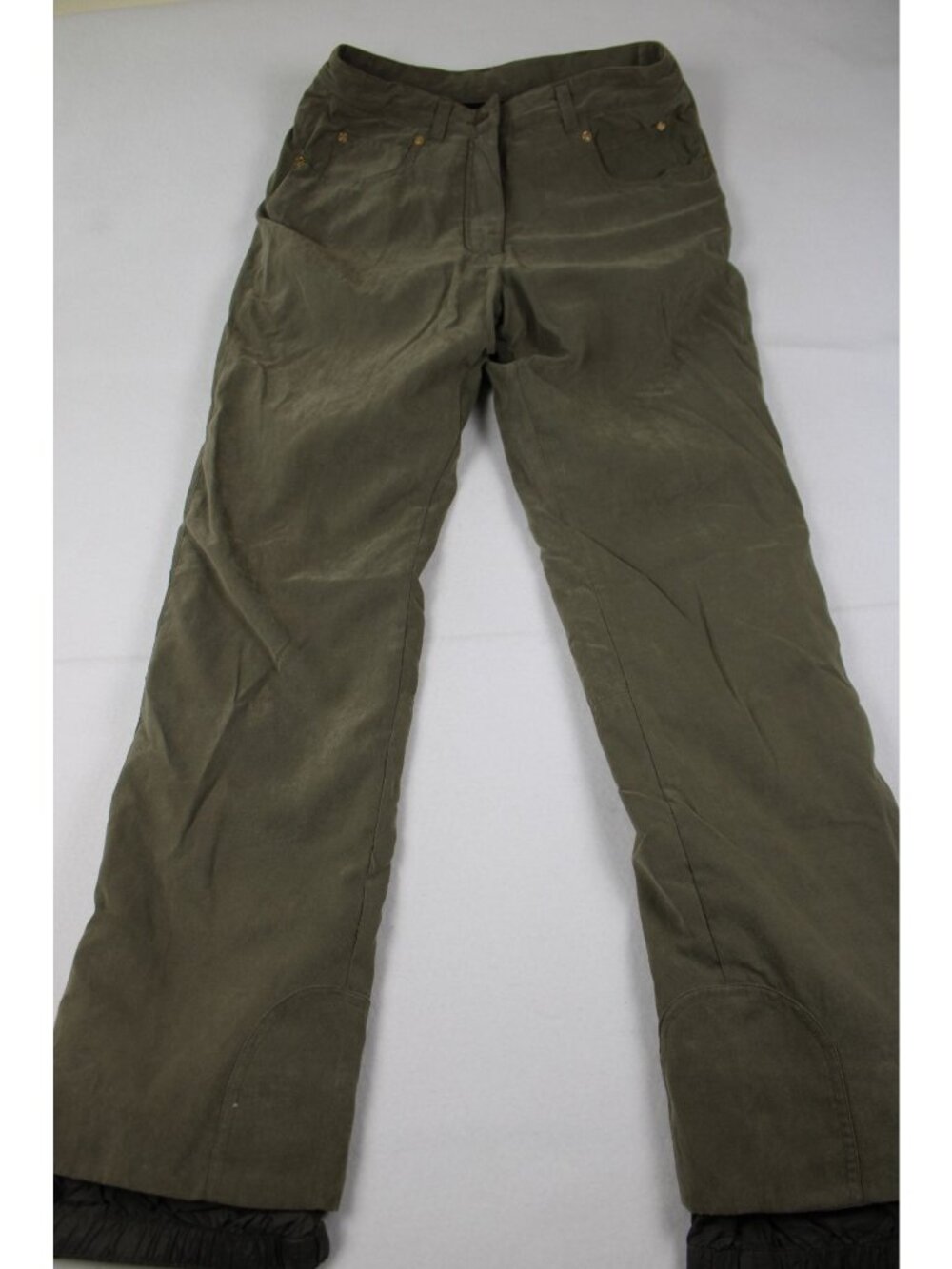 Vintage Obermeyer 1947 Resort Ski Pants | Olive Suede-Finish | Ladies Size 8 | G